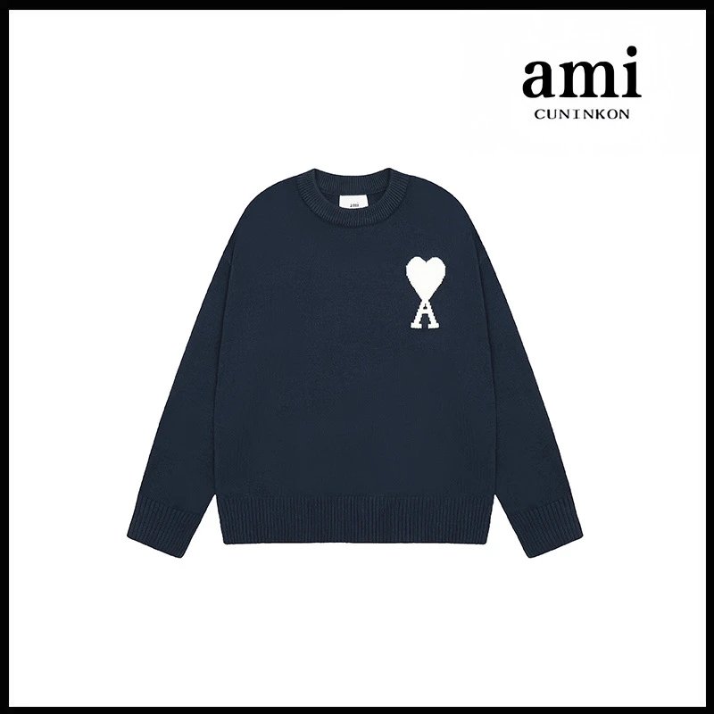 Ami Knit Sweater Dark Blue (White Icon)