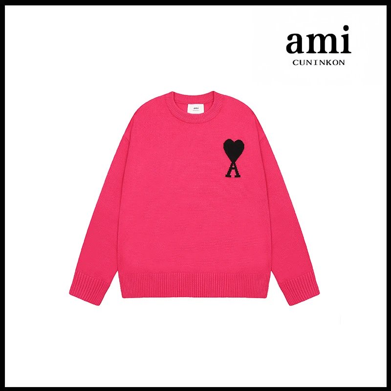 Ami Knit Sweater Pink (Black Icon)