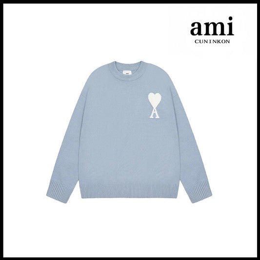 Ami Knit Sweater Pastel Blue (White Icon)