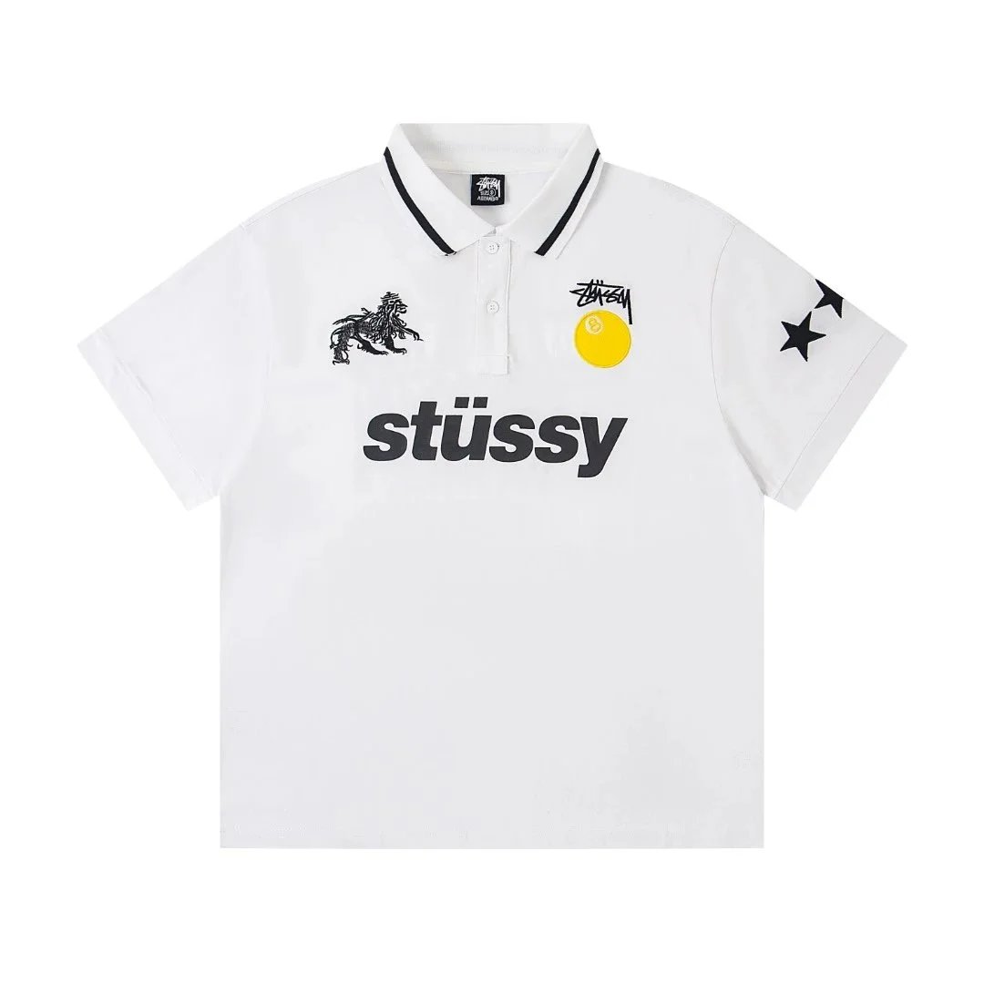 Stüssy Lion Polo shirt White