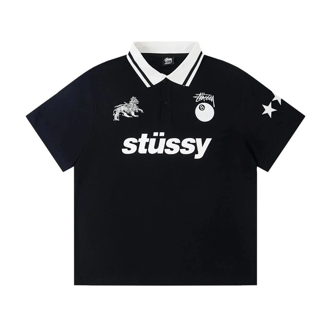 Stüssy Lion Polo shirt Black