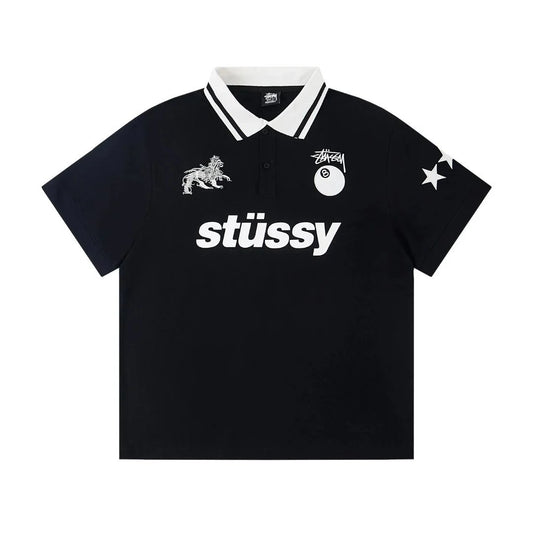 Stüssy Lion Polo shirt Black