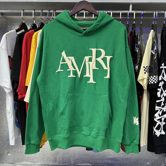 Amiri off writing Hoodie Green