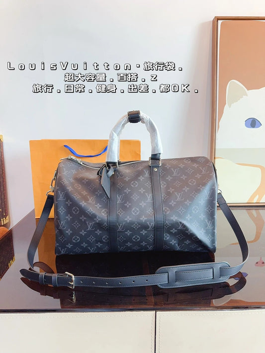 Louis Vuitton KeepAll Weekend Bag Black