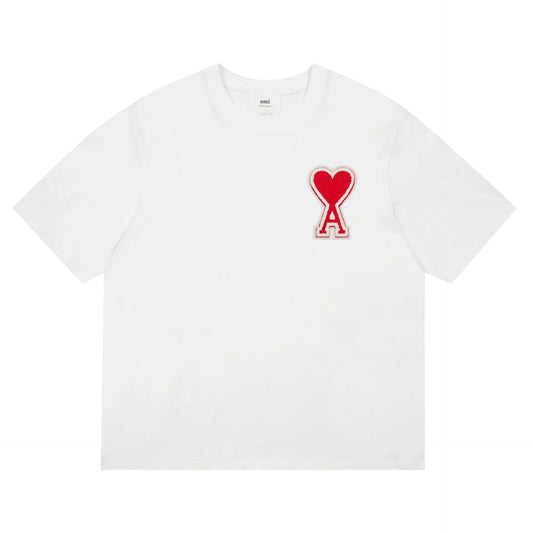 Ami T-shirt Big A White (Red A)