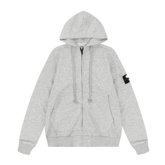 Stone Island Zip-Up Hoodie Grey
