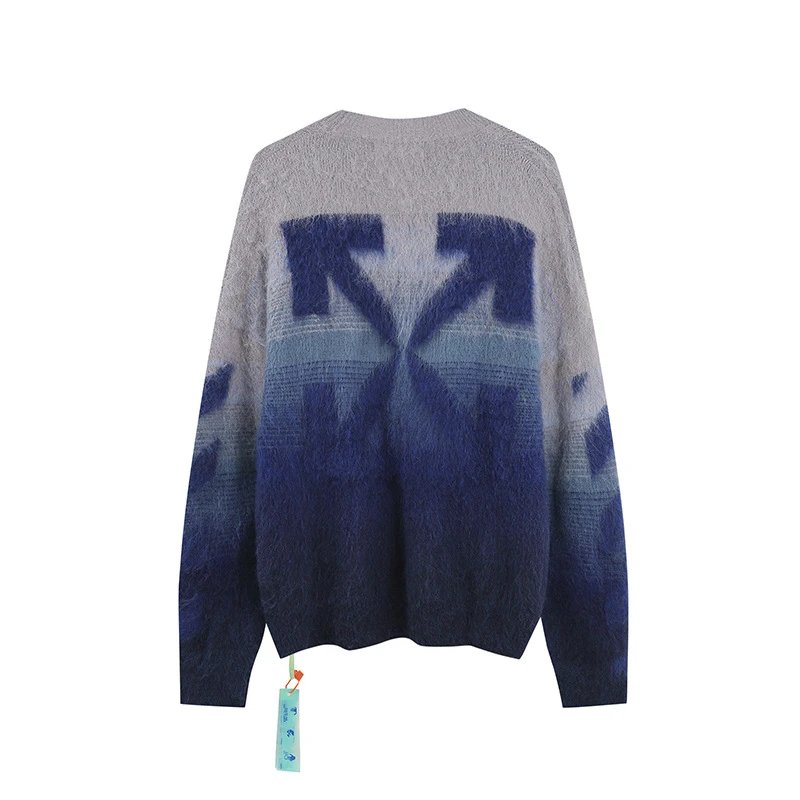 Off-White Knit fade icon Sweater Blue
