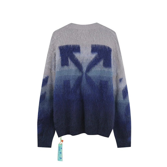 Off-White Knit fade icon Sweater Blue