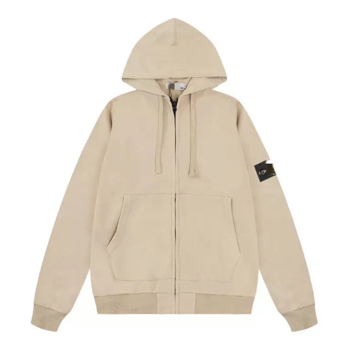 Stone Island Zip-Up Hoodie Dark Beige