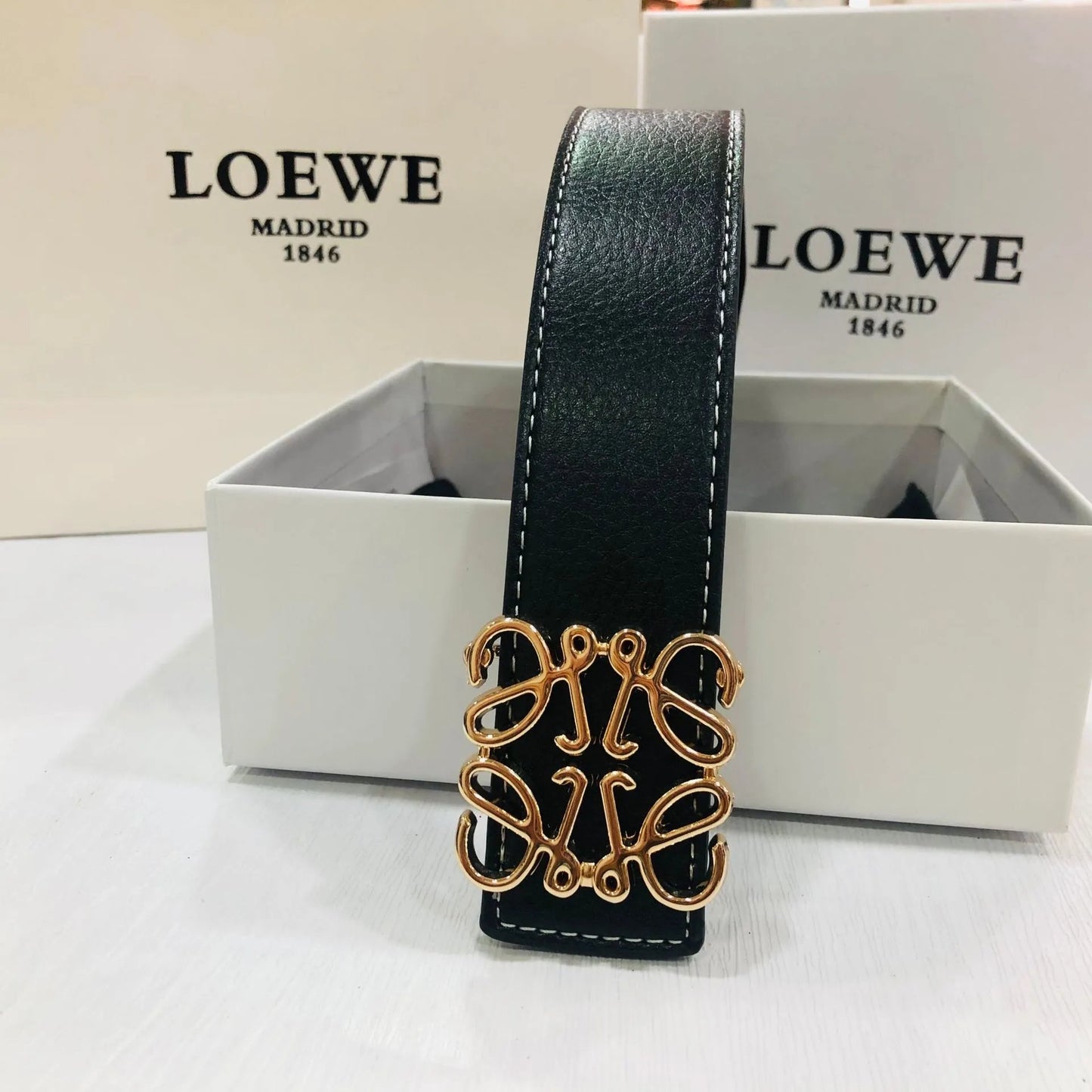 Loewe Belt Black Golden