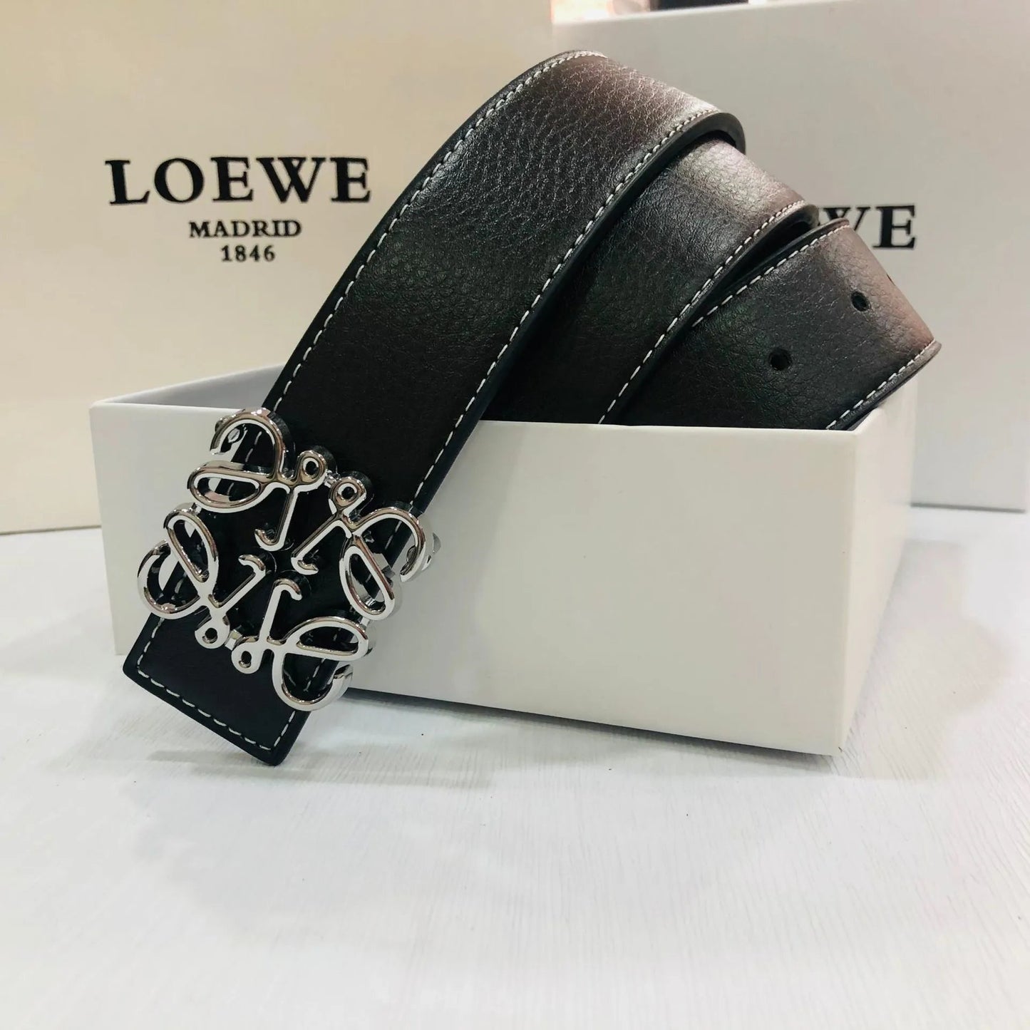 Loewe Belt Black Silver