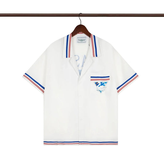 Casablanca Red Blue Summer Shirt White