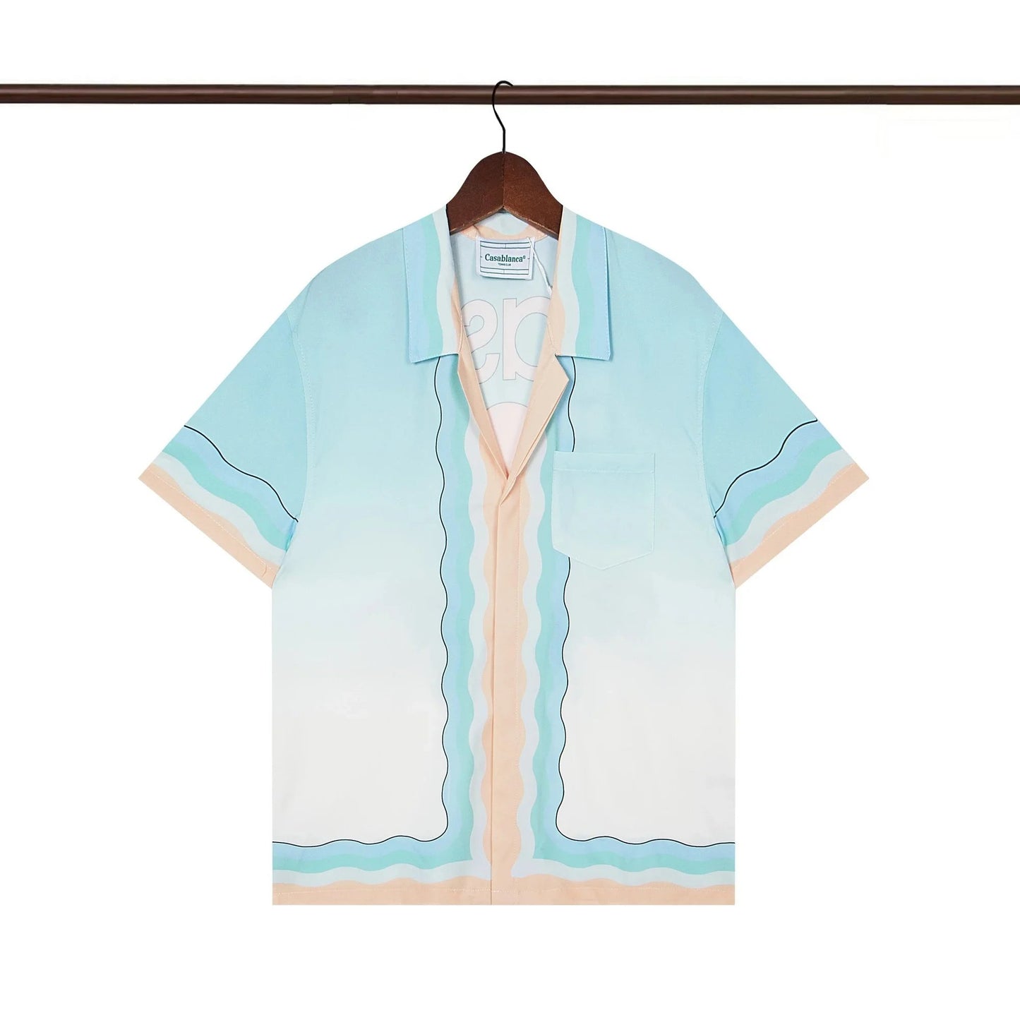 Casablanca Summer Shirt Blue Beige