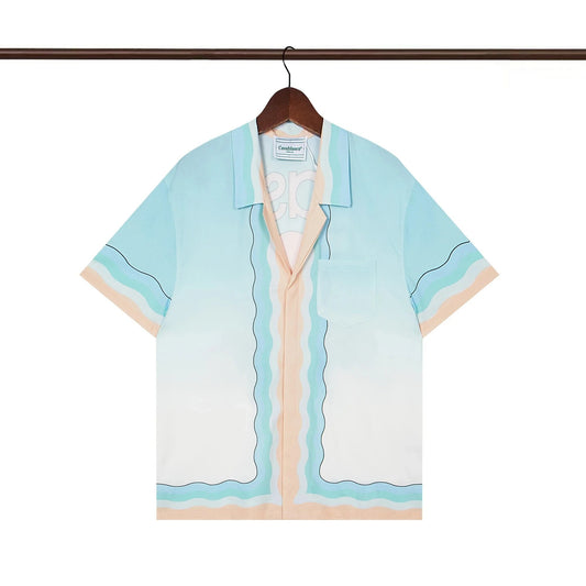 Casablanca Summer Shirt Blue Beige