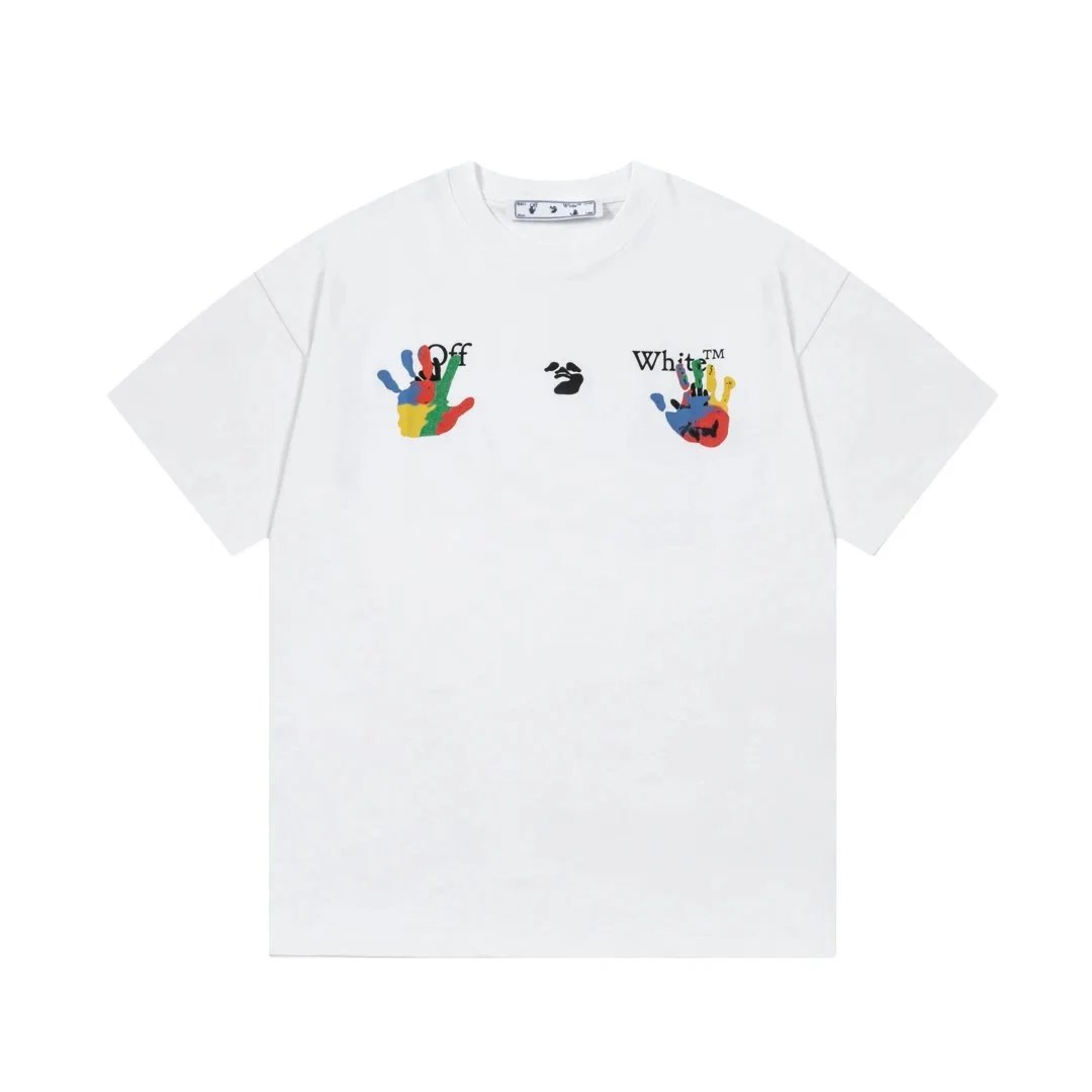 Off White two hands print T-shirt White