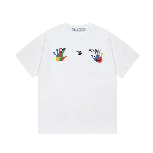 Off White two hands print T-shirt White