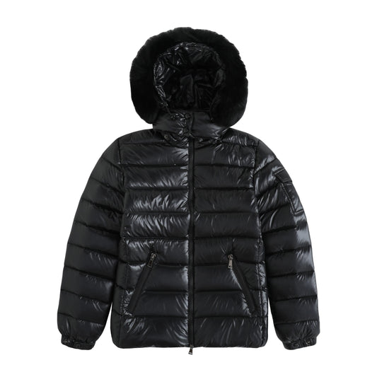 Moncler Black Fur Down Jacket Black