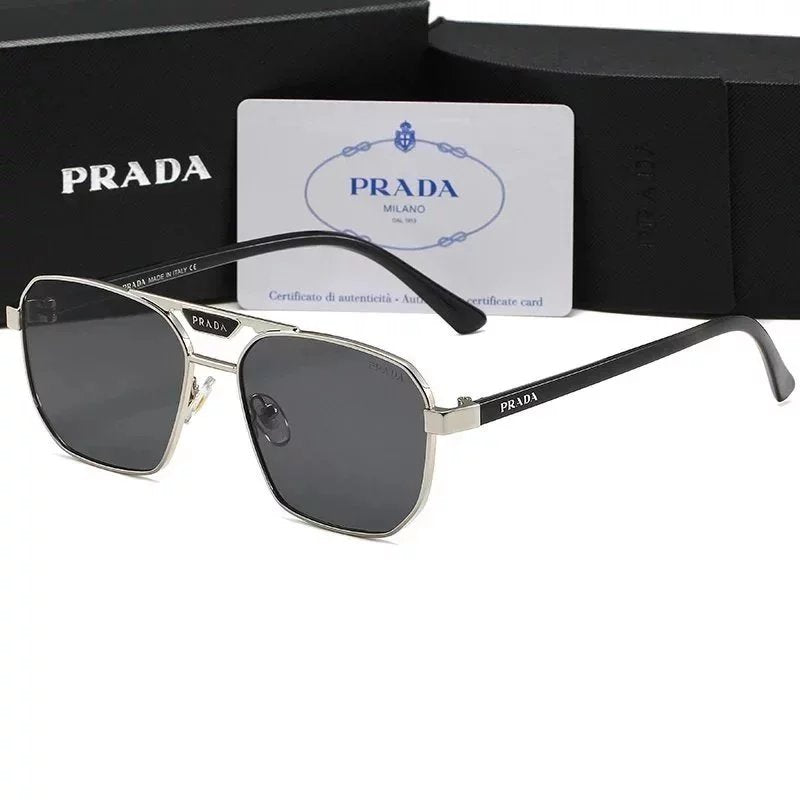 Prada Pilot Glasses Silver