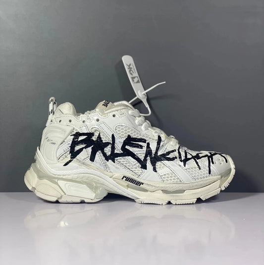 Balenciaga Runner White Black Balenciaga Font