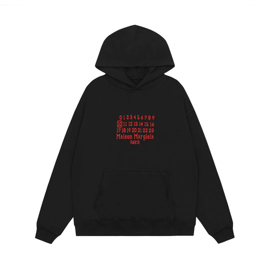 Maison Margiela red icon Hoodie Black