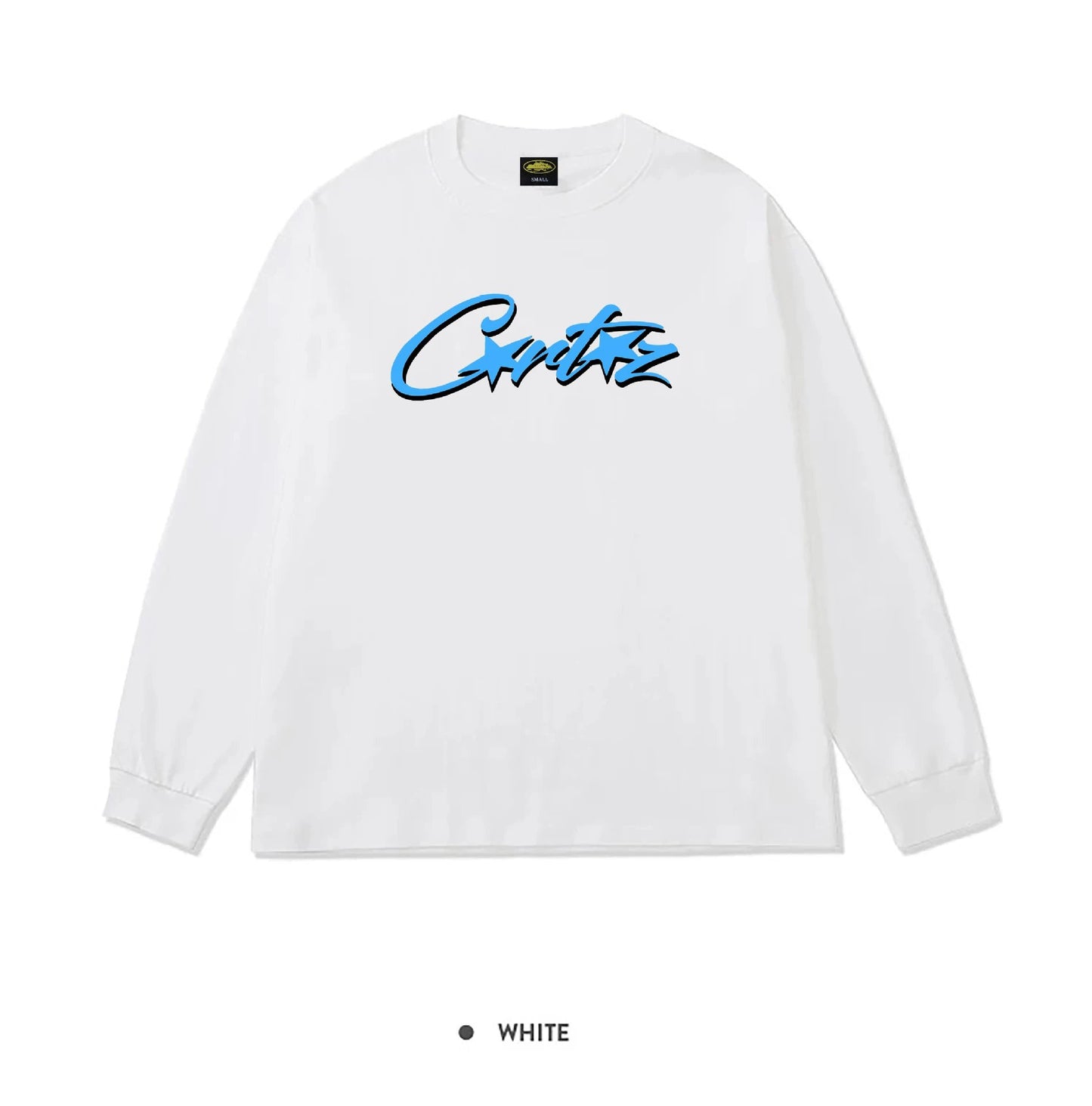 Corteiz Blue Writing Sweater White