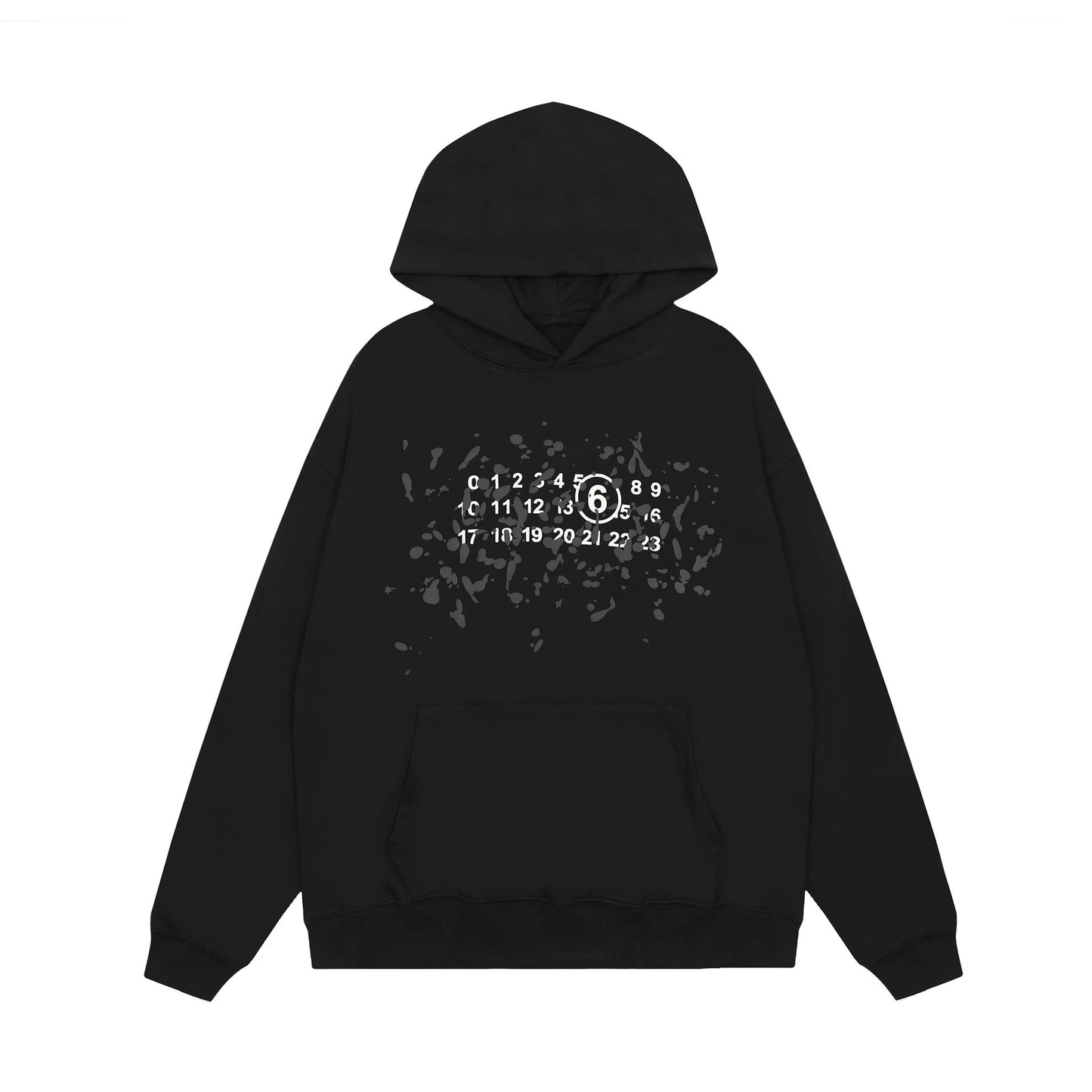 Maison Margiela grey splatter Hoodie Black