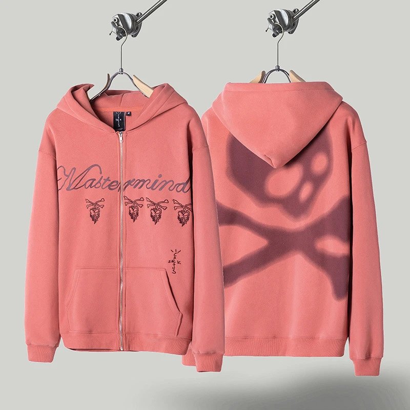 Travis Scott Mastermind Zip-UP Hoodie Pink