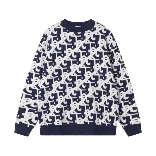 Dior All Over Icon Sweater Dark Blue