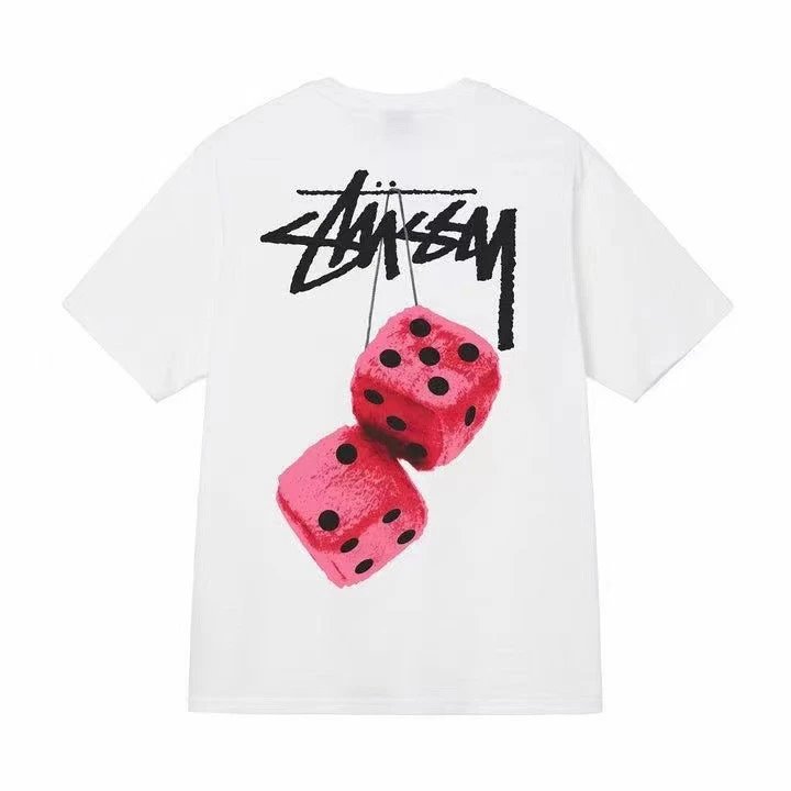 Stussy Dice T-shirt White (Pink Dices)