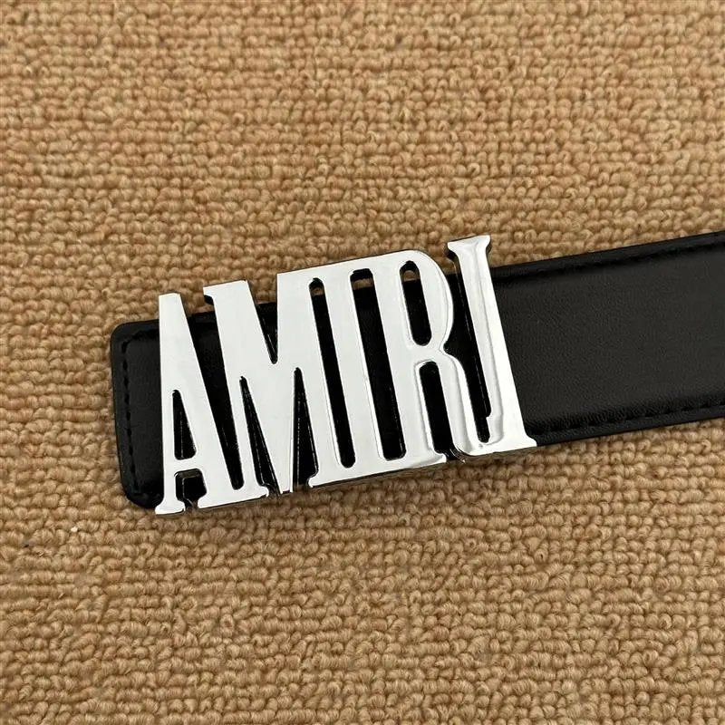 Amiri Big Font Belt Silver
