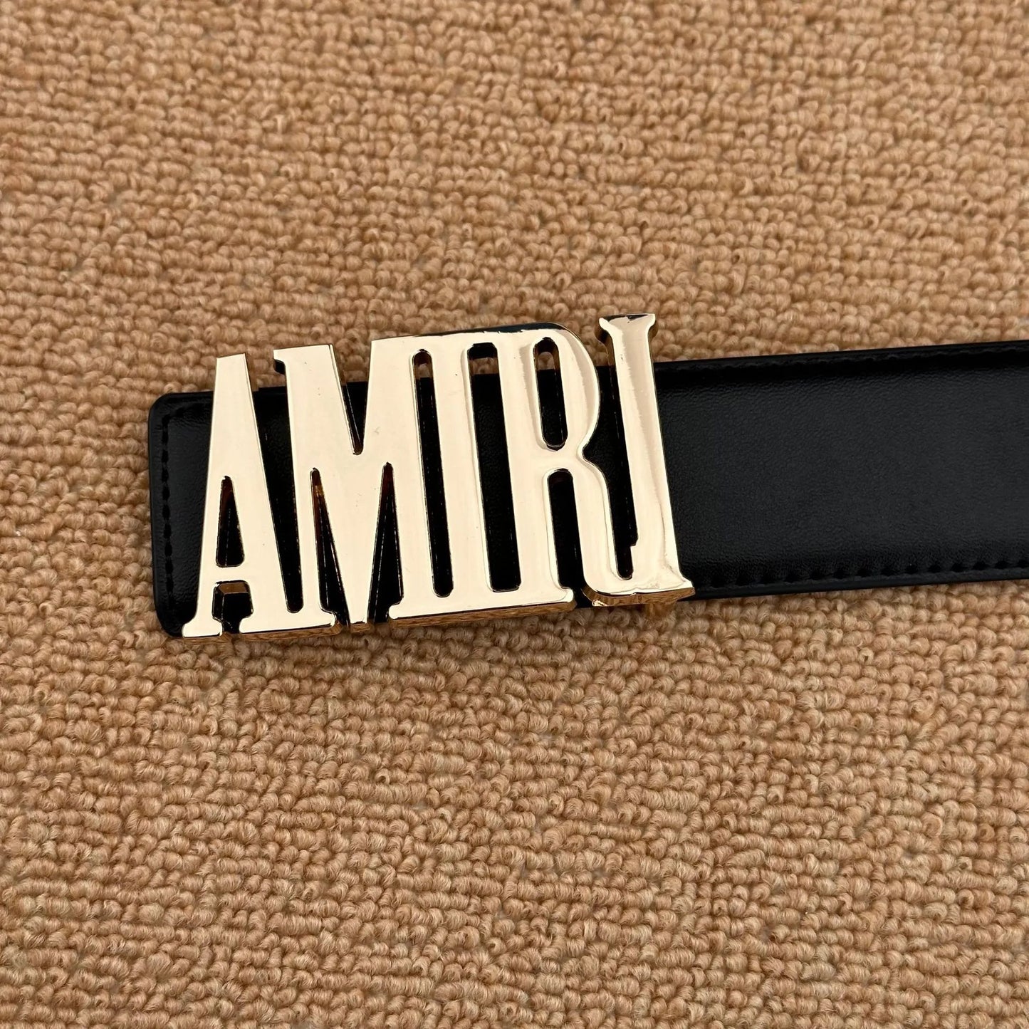 Amiri Big Font Belt Gold