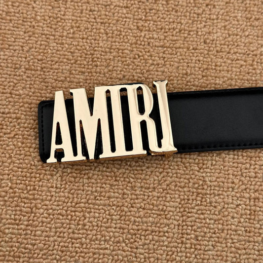 Amiri Big Font Belt Gold