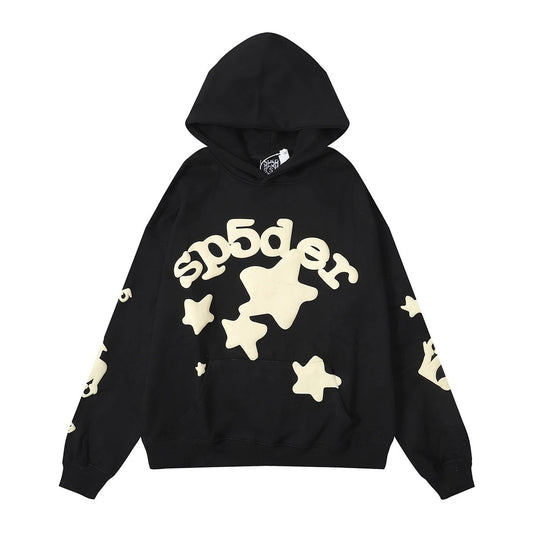 Spider White Stars Hoodie Black