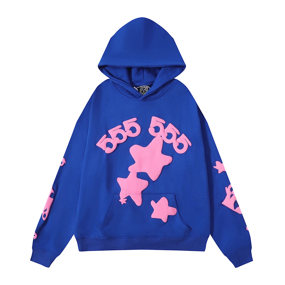 Spider Pink Stars Hoodie Blue