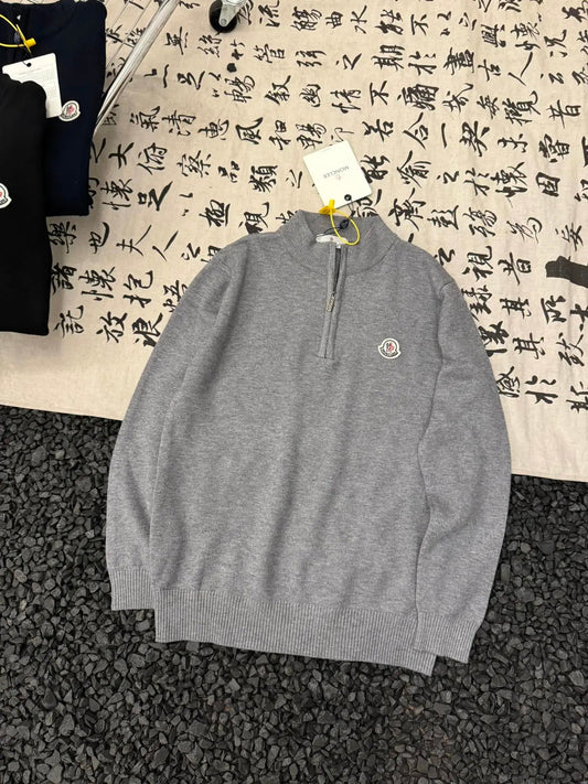 Moncler Half-Zip Sweater Grey