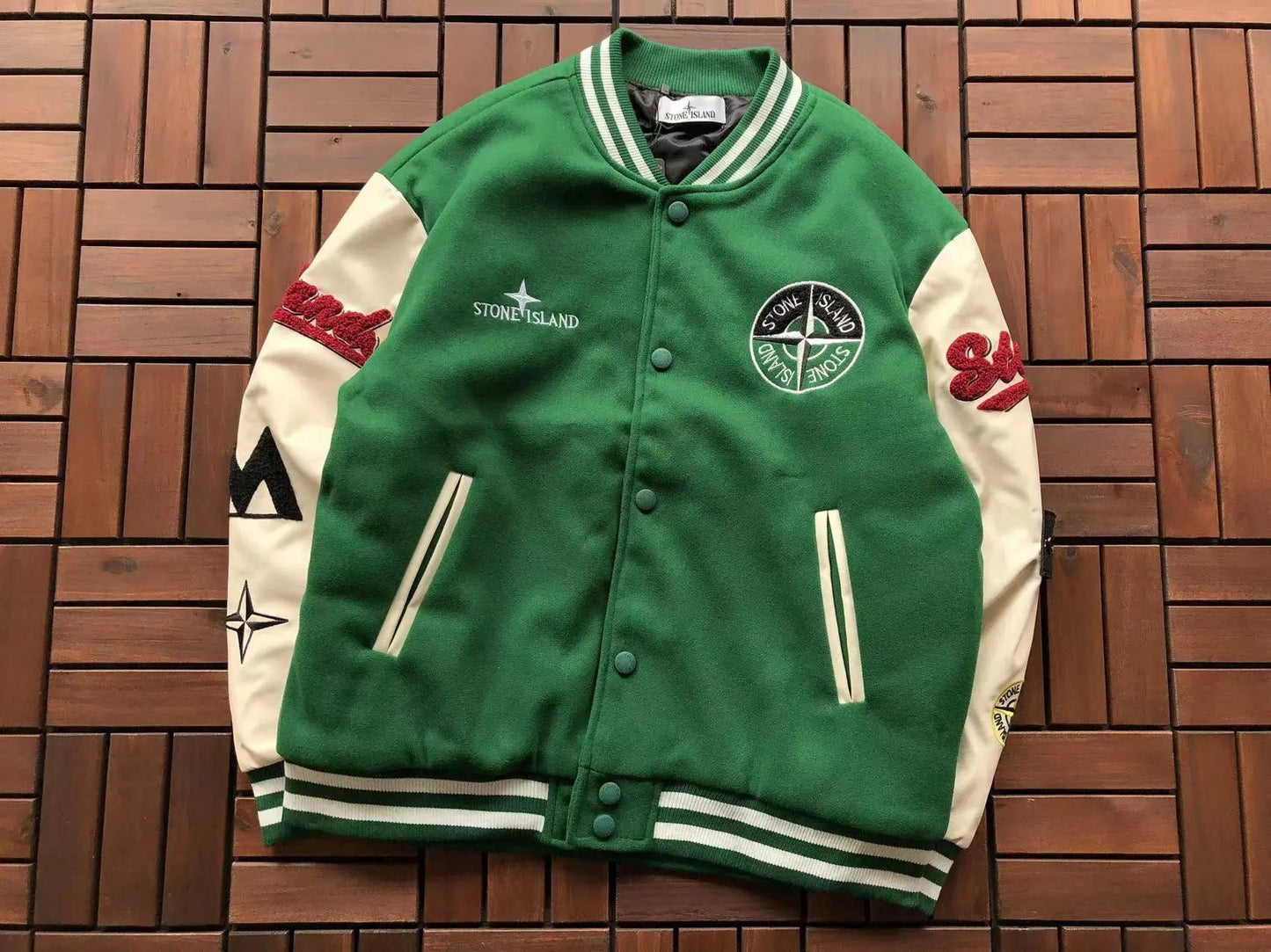 Stone Island College Jacket Green