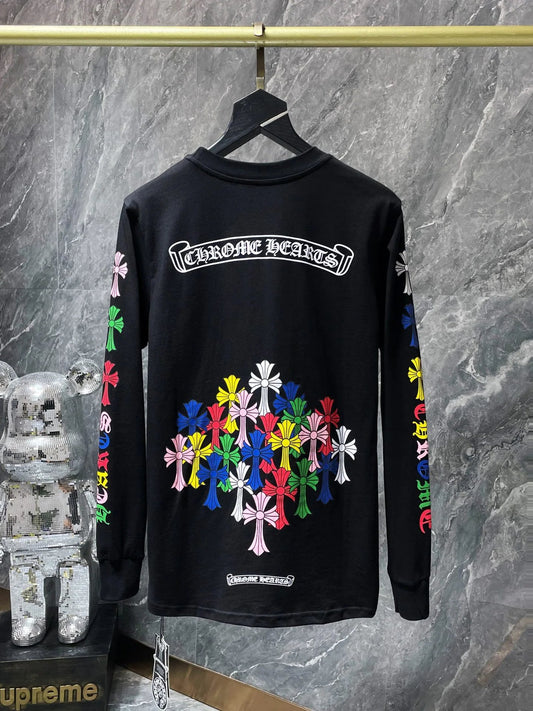 Chrome Hearts Multicolor Cross Sweater Black