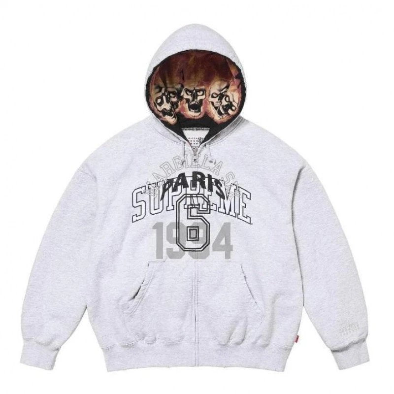 Maison Margiela x Supreme Zip-Up Hoodie Grey