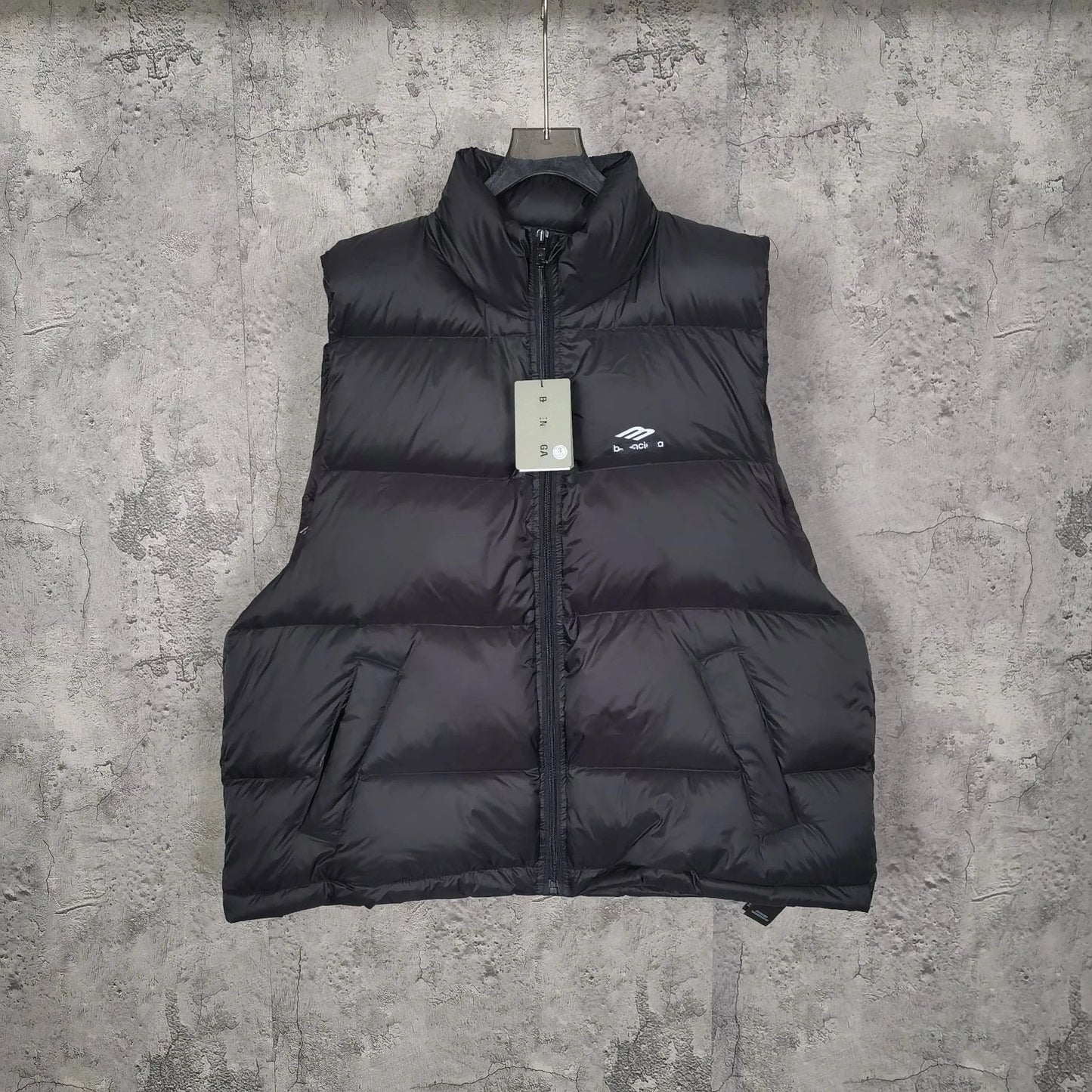 Balenciaga small grey icon Puffer Vest Black