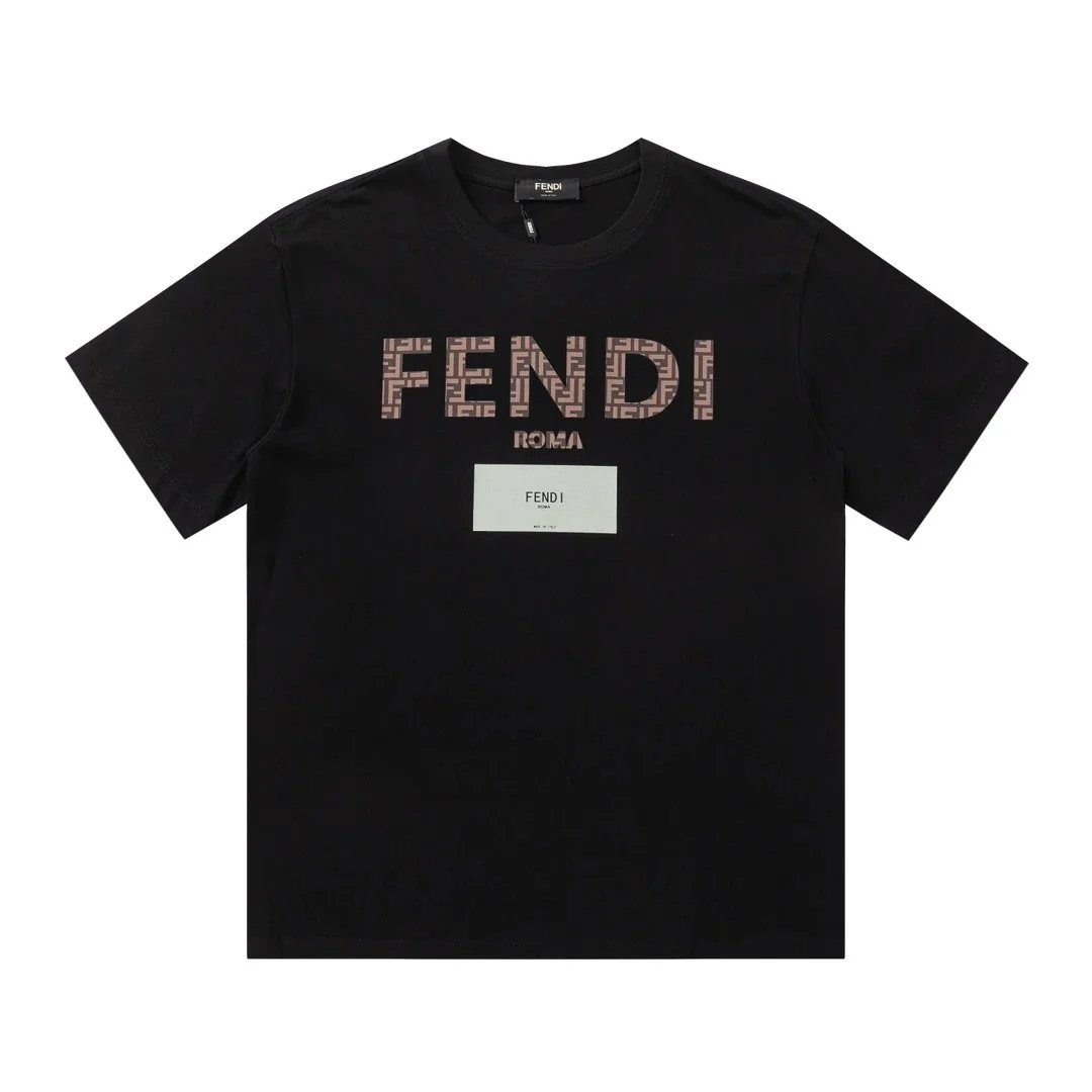 Fendi roma font T-shirt Black
