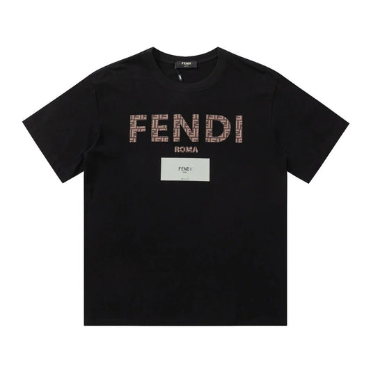 Fendi roma font T-shirt Black