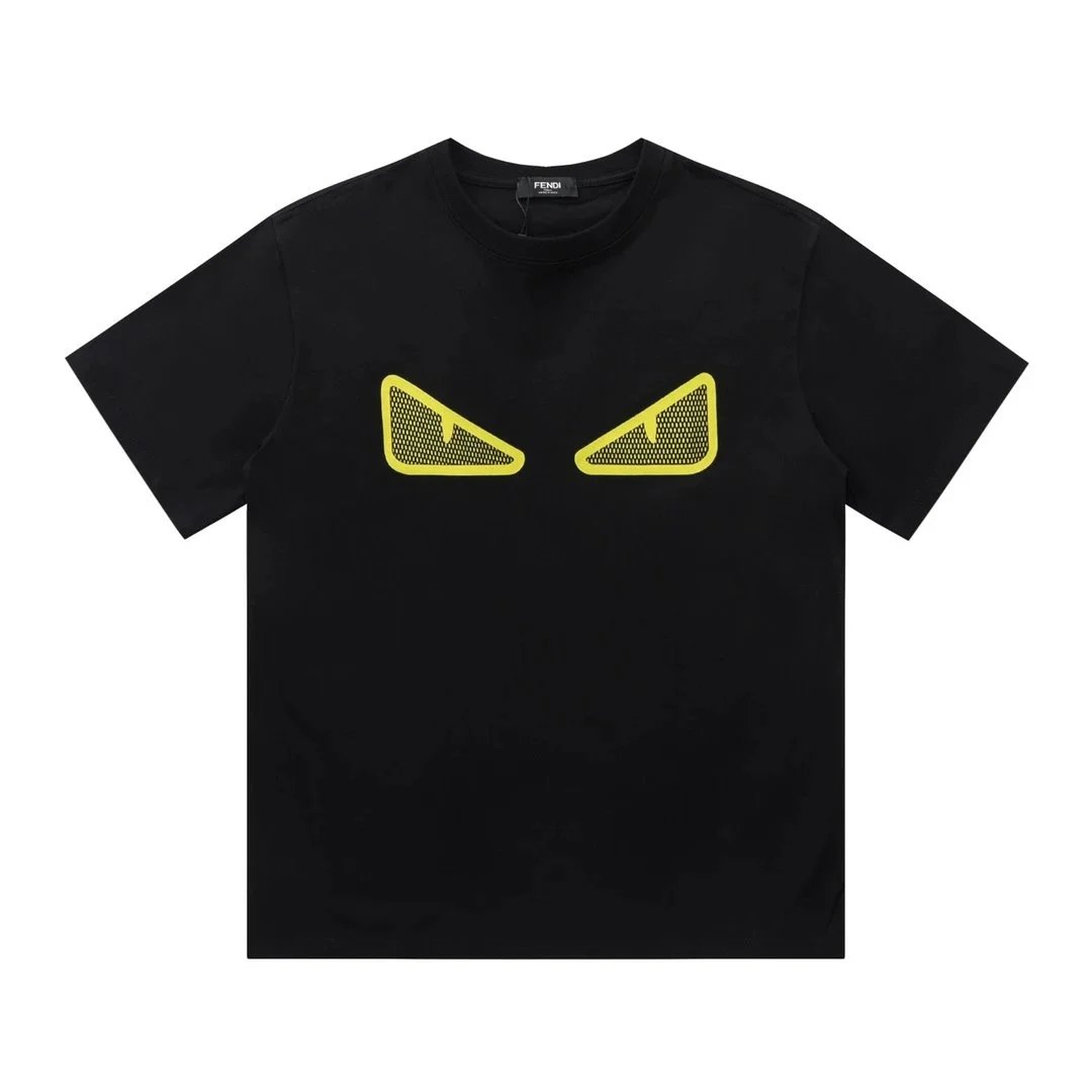 Fendi yellow Eyes T-shirt Black