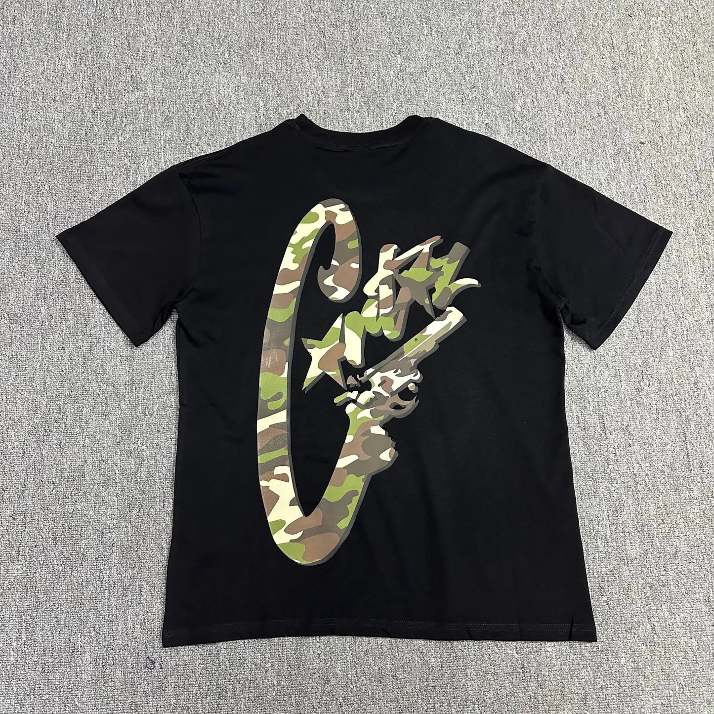 Corteiz camo Font T-shirt Black