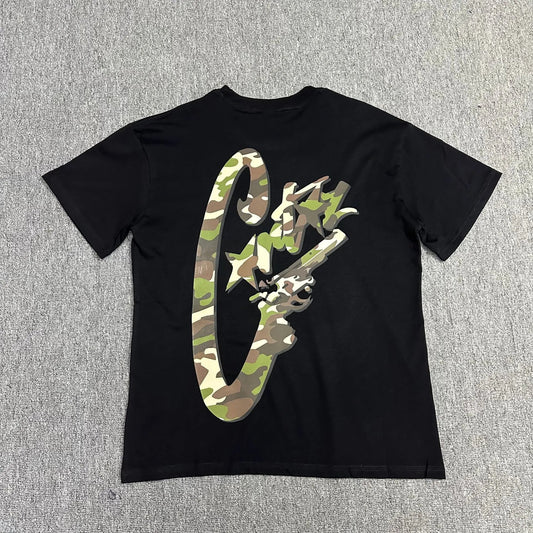 Corteiz camo Font T-shirt Black