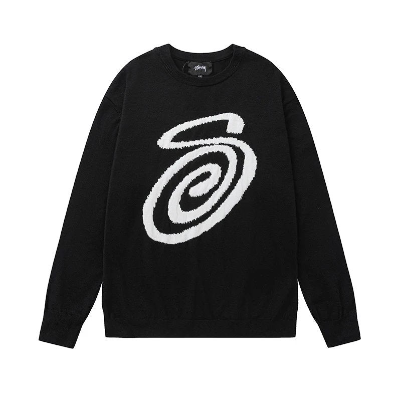 Stussy S font Sweater Black