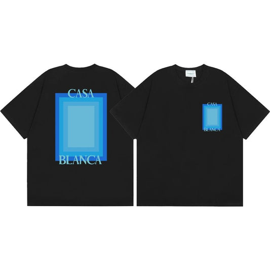 Casablanca Blue Square T-shirt Black
