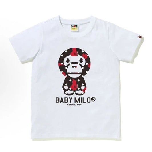 Bape Red Baby Milo T-shirt White