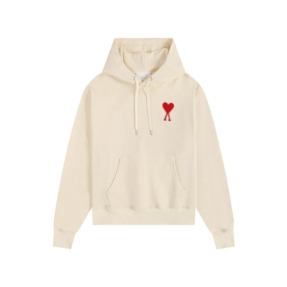Ami Big icon Hoodie Beige (red Icon)
