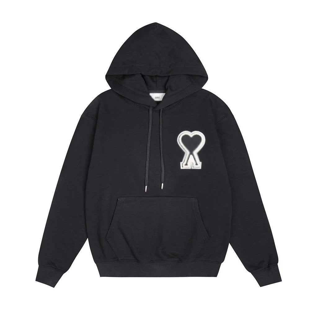 Ami stitched icon Hoodie Black