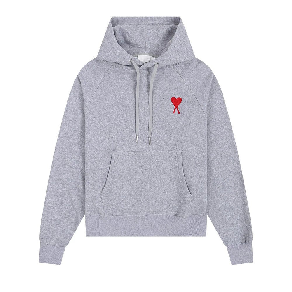 Ami small icon Hoodie Grey (Red Icon)
